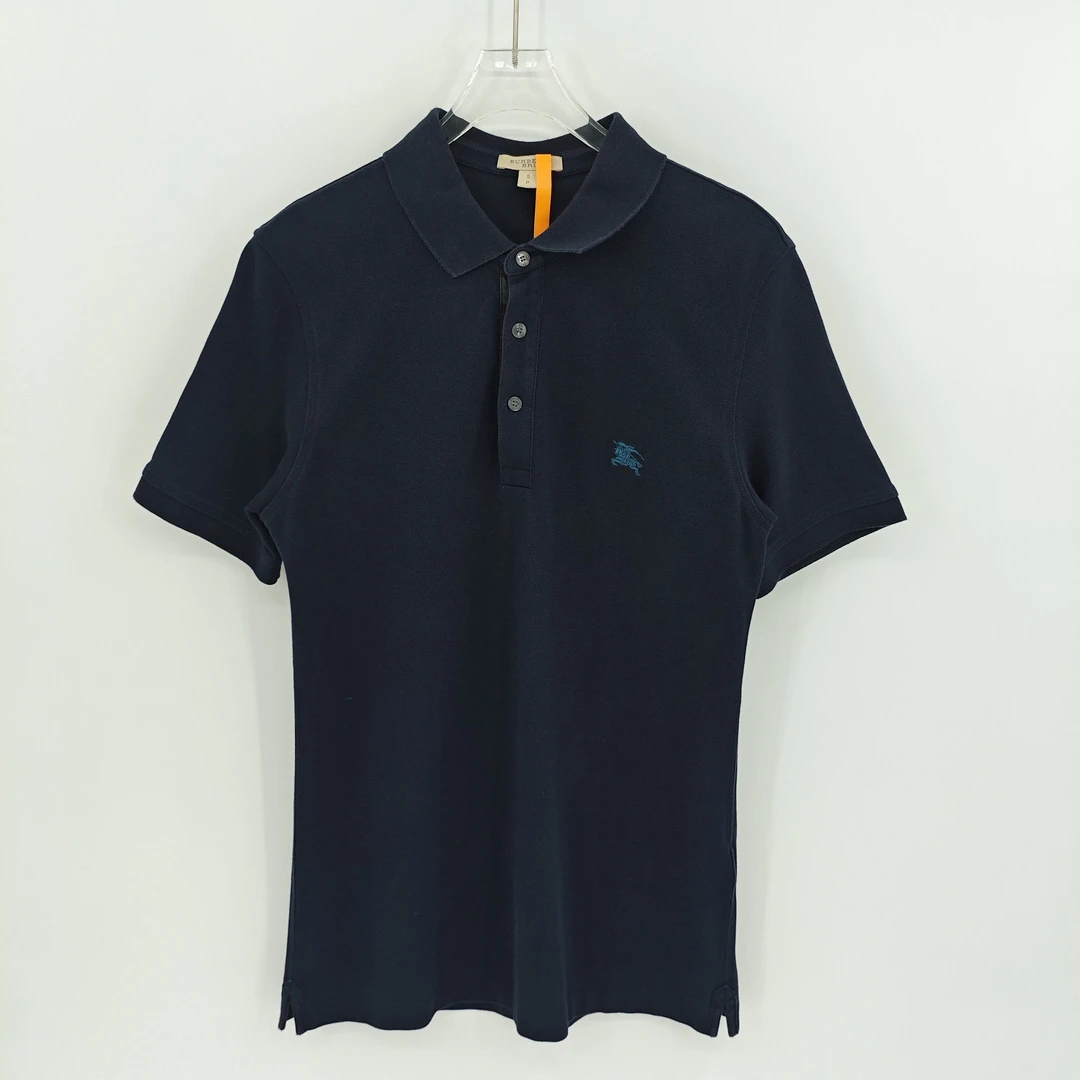 99新 BURBERRY/博柏利 蓝色战马logo短袖polo/S码/Sw24218