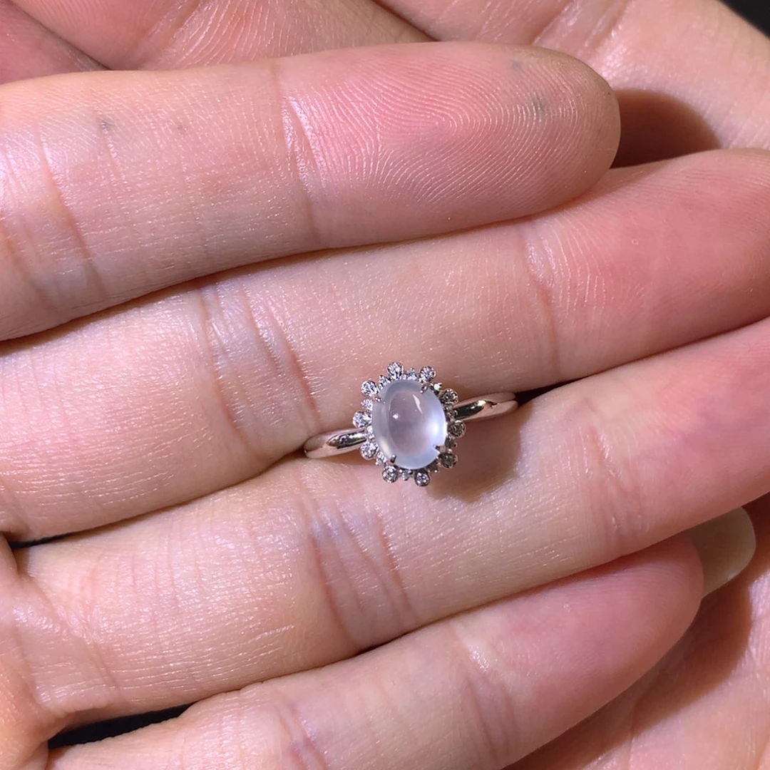 翡翠18K金镶嵌戒指翡翠