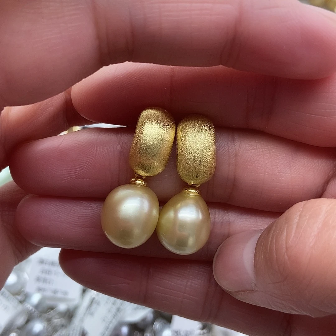 银S925镶嵌耳饰海水珍珠