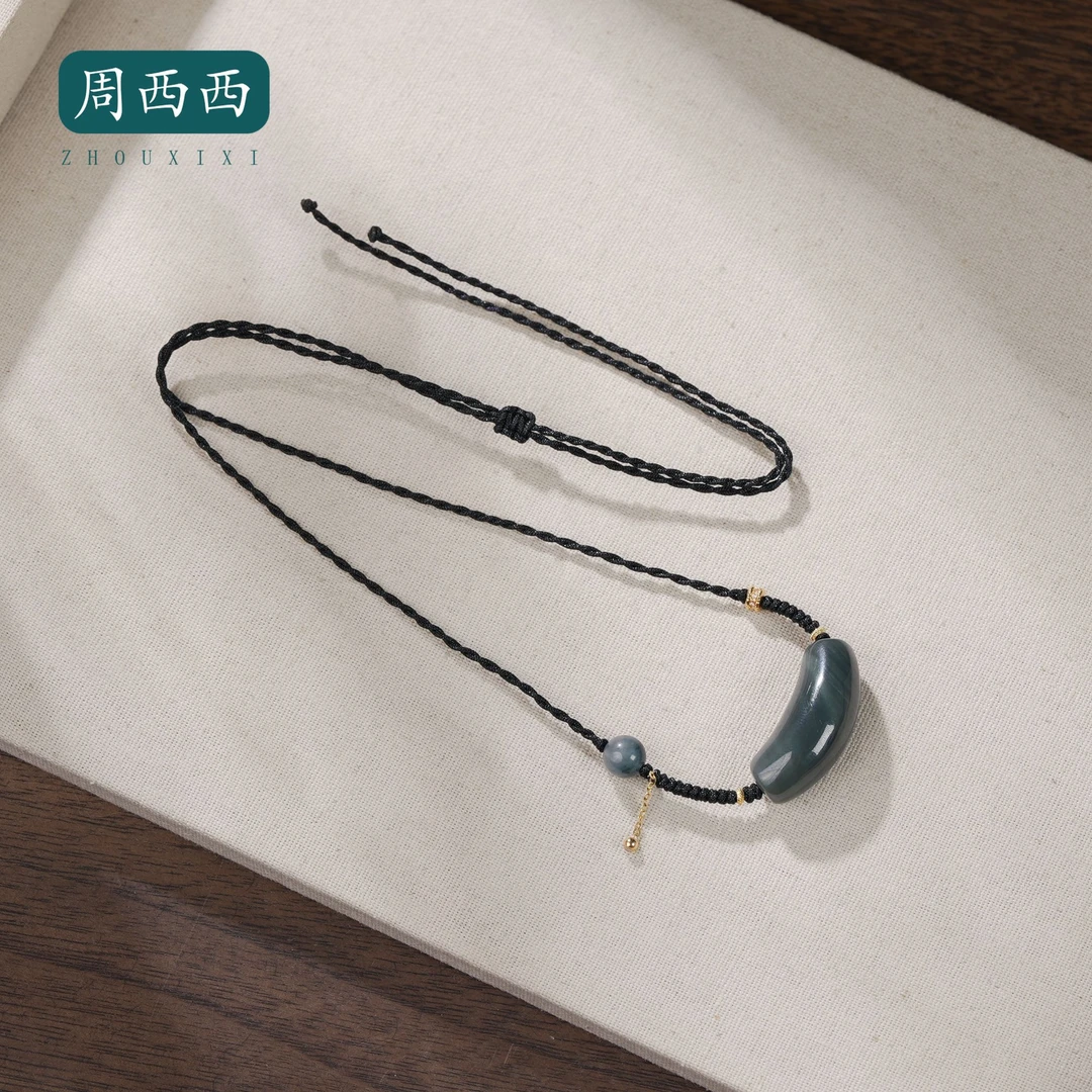 周西西精美珠宝18K青花弯管项链3*1时尚百搭多样性发货19314
