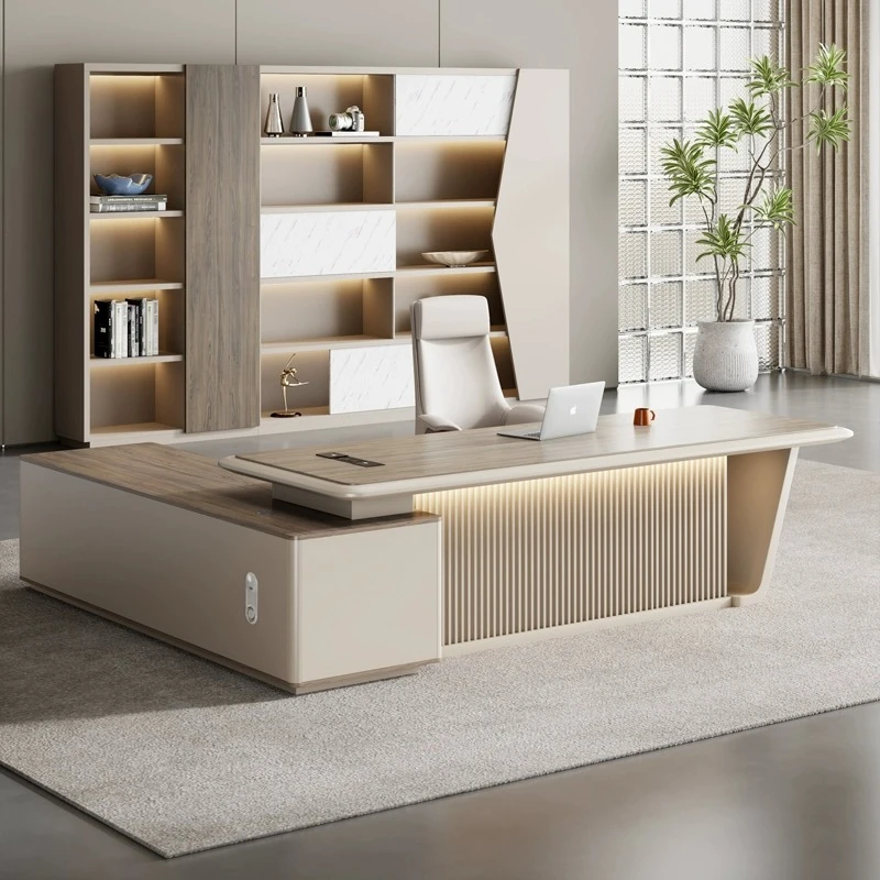 老板办公桌椅组合经理桌总裁桌办公家具大班台烤漆老板桌简约现代