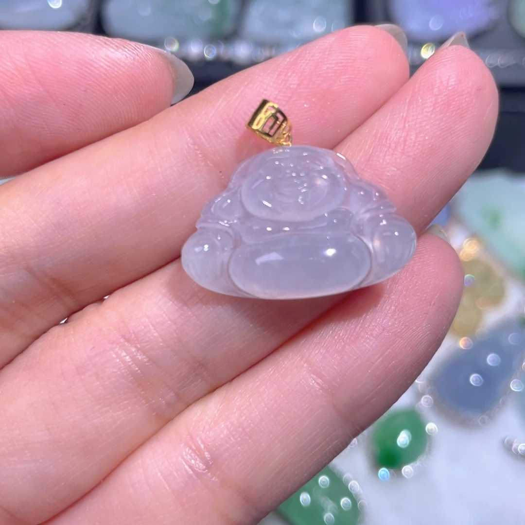 颈饰18K金镶嵌翡翠翡翠