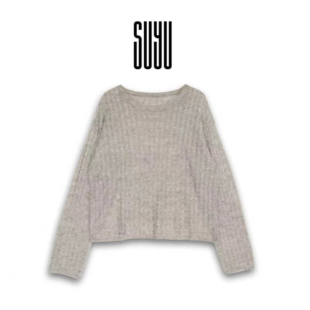 SUYU 【细闪流光】针织女套头款毛针织衫气质毛衣