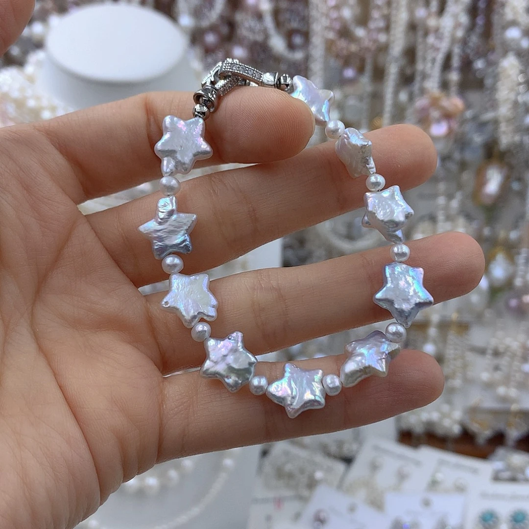 项链耳饰银S925镶嵌淡水珍珠