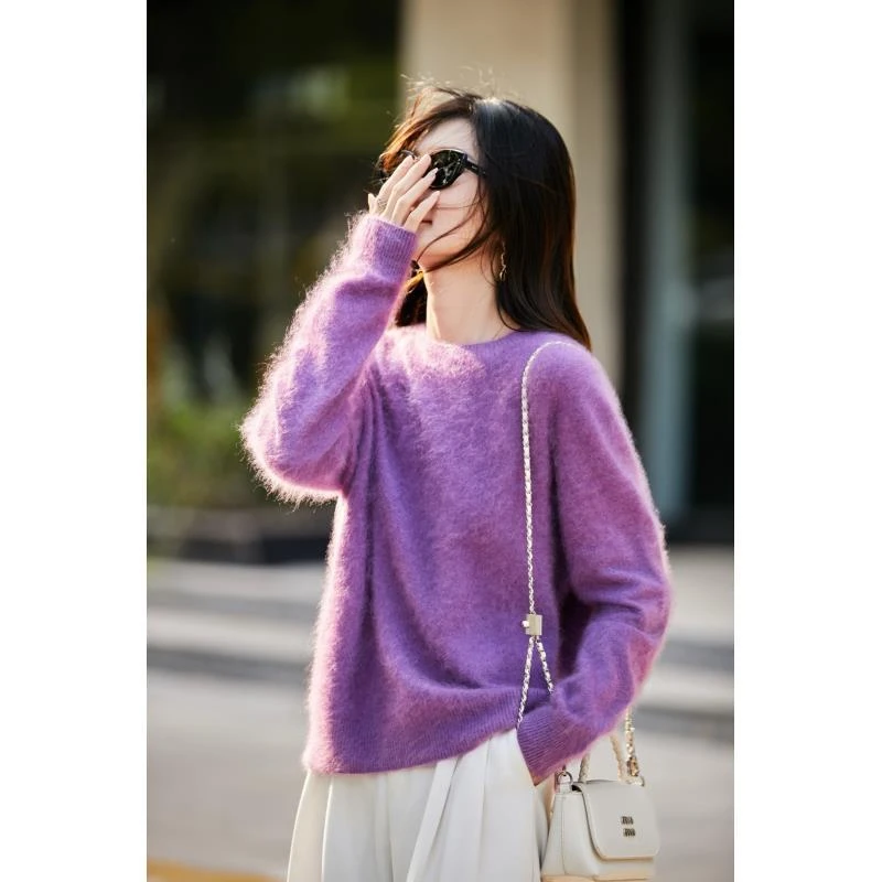 【羊绒羊毛拉绒】【圆+V+半高+堆领】秋冬新款羊绒拉绒时尚打底衫