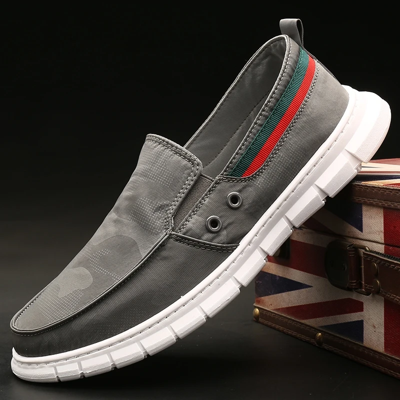 春夏男款低帮百搭冰丝布鞋懒人一脚蹬休闲潮流板鞋时尚软底乐福鞋