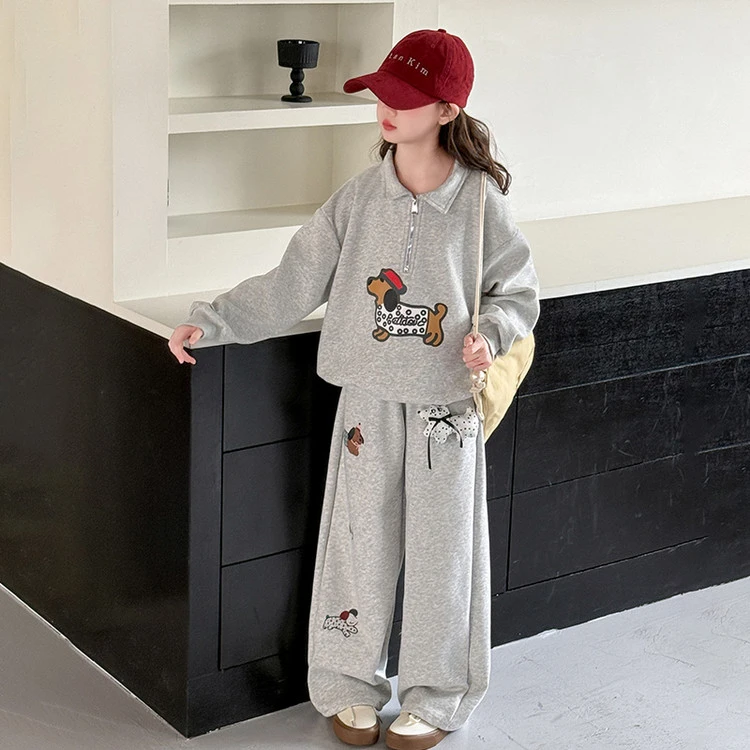 女童春装卫衣套装2025新款儿童洋气大童装女孩春秋运动休闲两件套