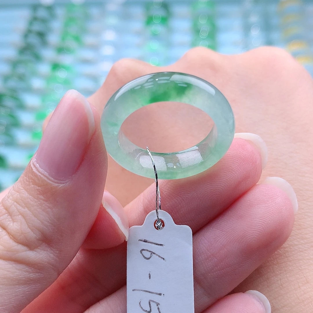 翡翠戒指未镶嵌A货缅甸翡翠