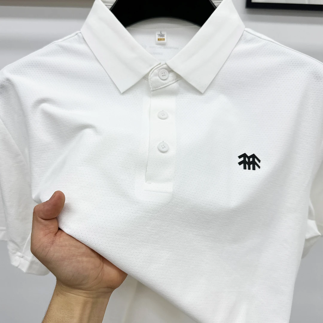 两棵树运动商场同款短袖纯色休闲夏季免烫速干透气修身polo衫男款