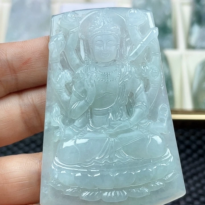翡翠未镶嵌颈饰天然翡翠A货千手观音
