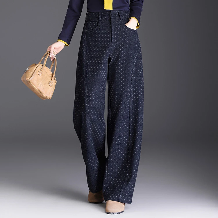 哥弟阿玛施正品2025秋季新款休闲波点弯刀裤高腰舒适百搭通