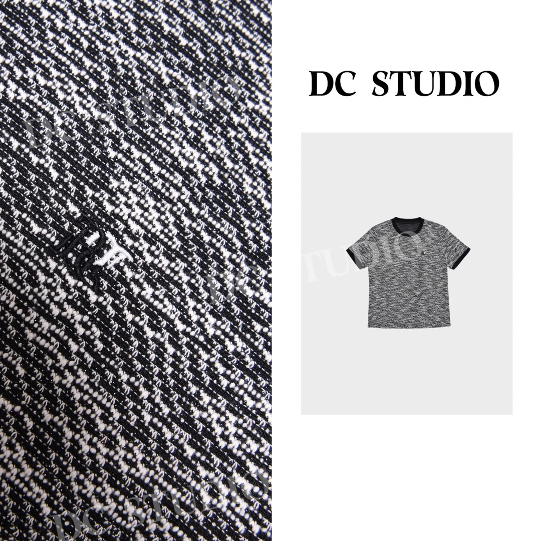 Syan【柳暗花明】2025夏新款时尚轻奢针织质感设计师显瘦T恤