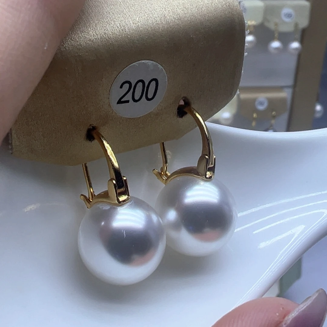 银S925镶嵌淡水珍珠耳饰