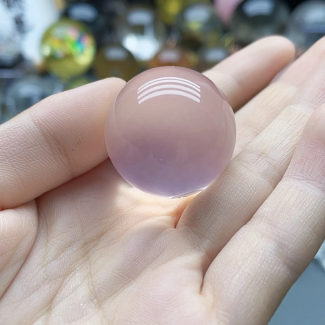 未镶嵌珠宝半成品水晶天然纯净体粉水晶30mm