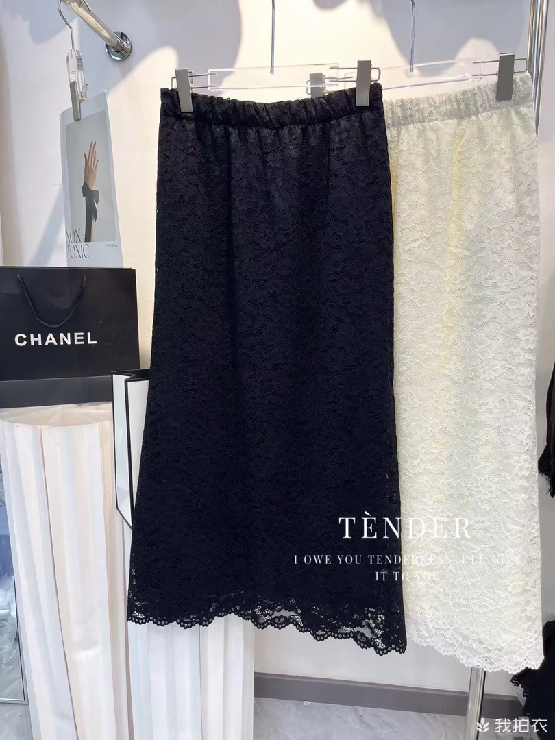 早春新款蕾丝直筒裙显瘦