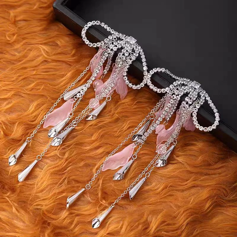 非金属合成锆石耳饰 【铃铛耳饰】韩版秋冬新款头饰发夹气质时超仙