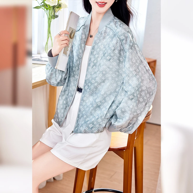 年轻款真丝防晒衣女夏季洋气减龄中年妈妈轻奢100%桑蚕丝轻薄外套