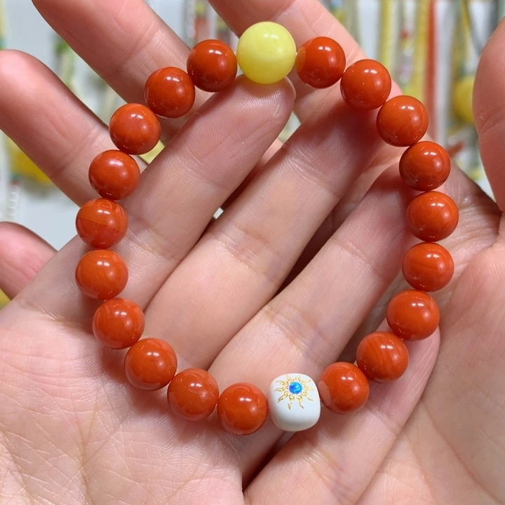 南红玛瑙手链未镶嵌8.9m m