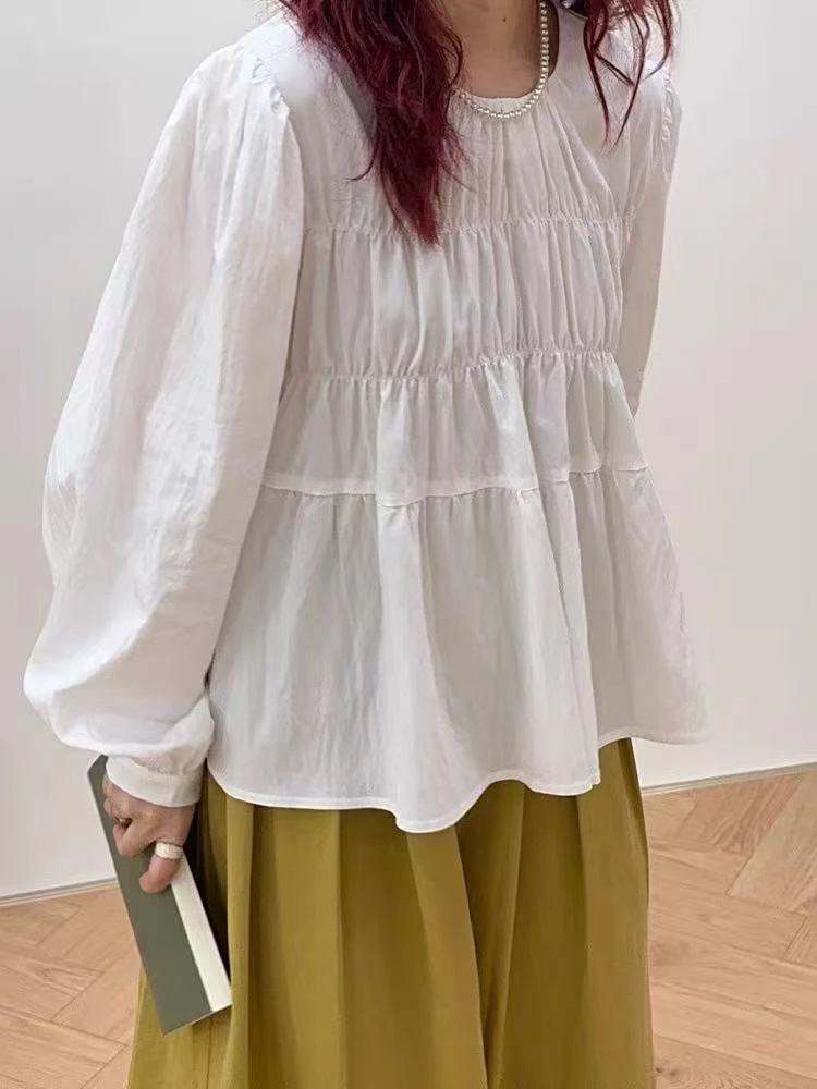 9733#大码韩版娃娃服版甜美法式短款娃娃上衣衫