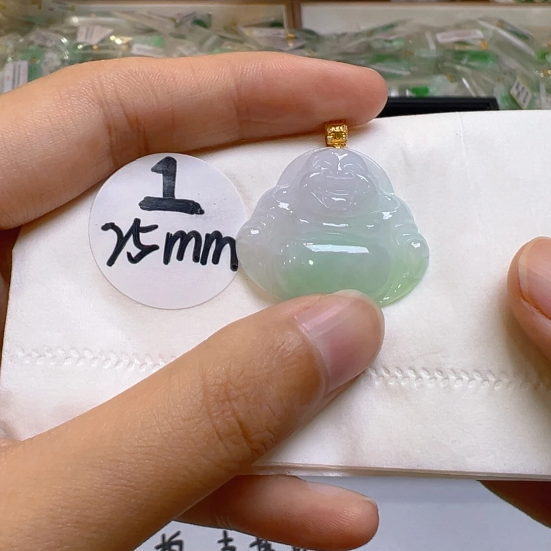 吊坠(不含链)18K金镶嵌翡翠