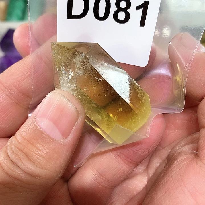 黄晶天然水晶柱子D081未镶嵌芝****?