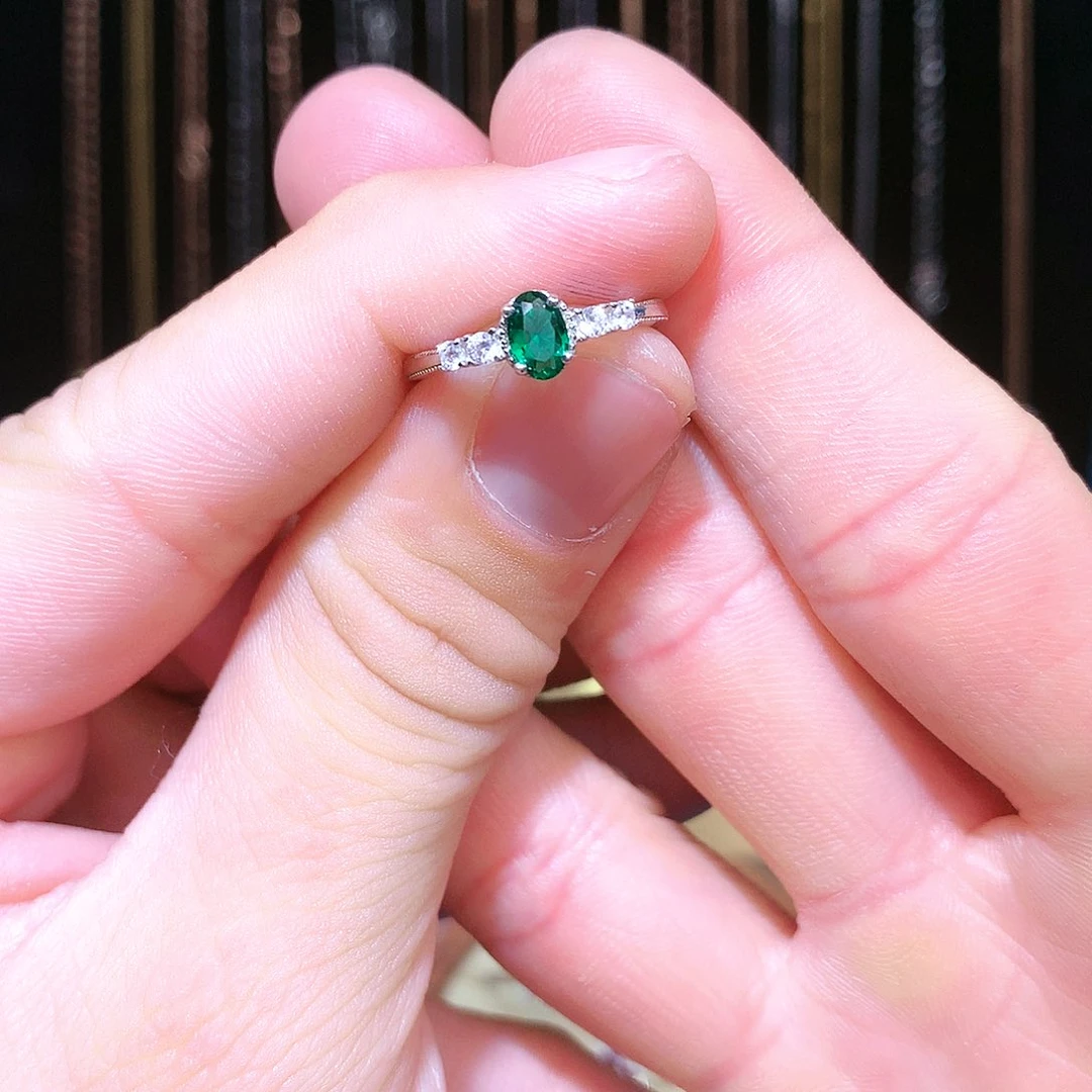 透辉石戒指银S925镶嵌