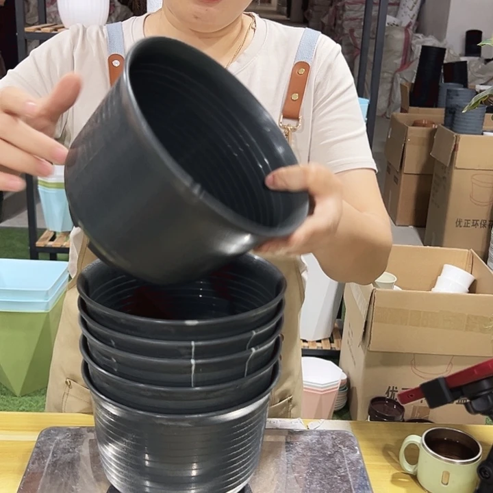 矮陶口18高12.5黑色无托6只