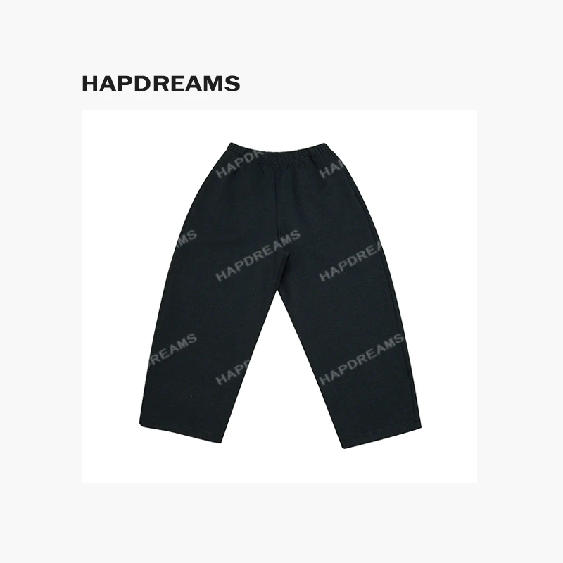 松紧腰弯刀裤 简约感纯色宽松百搭休闲裤