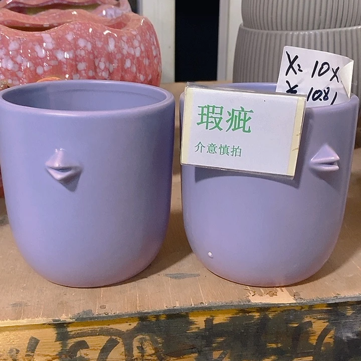 摆件多肉瑕疵盆有孔。