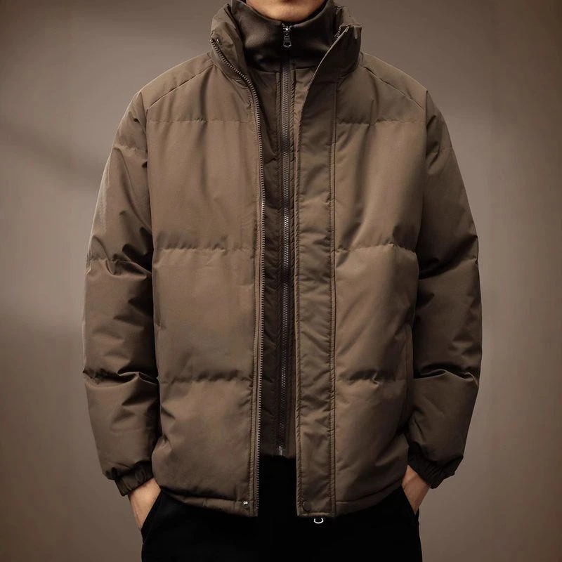 dnz-高端设计假两件立领男士棉衣冬季新款防寒保暖宽松棉服