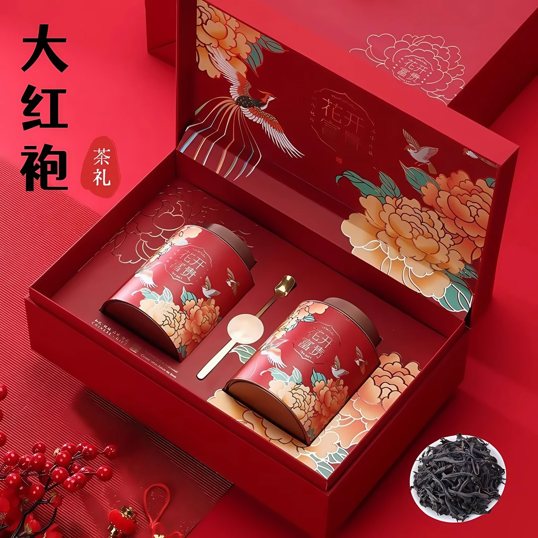 武夷山正宗大红袍茶叶礼盒装过节送礼新茶浓香乌龙茶自饮高山岩茶