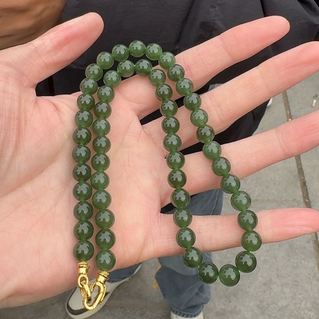和田玉项链未镶嵌217杨哥卡8左右青海料湖水绿