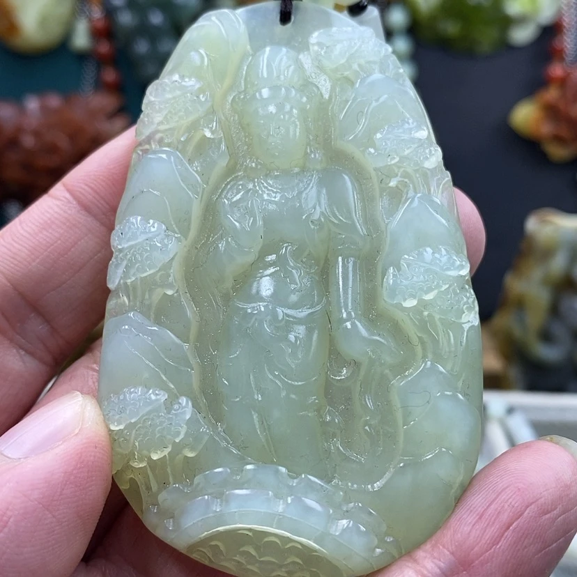 【闪购商品】未镶嵌岫玉吊坠手工雕刻