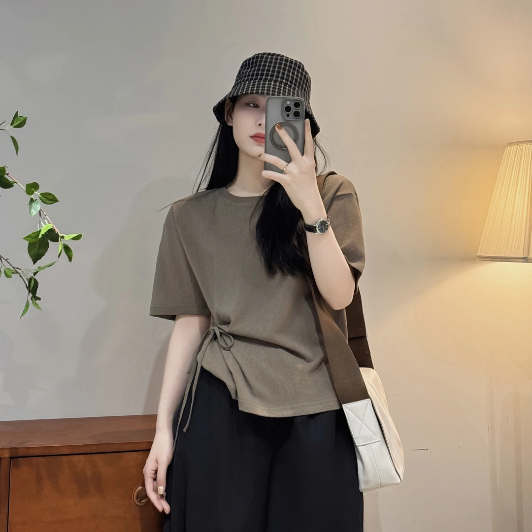 今婷t恤短袖女款爆款2025新款小个子设计感夏季女装上衣M25204304