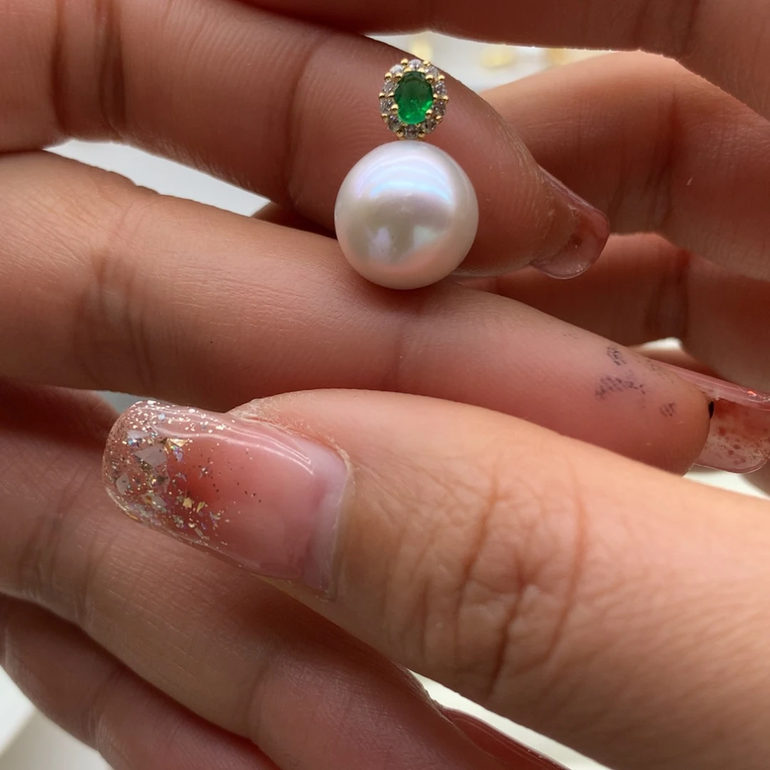 淡水珍珠颈饰银S925镶嵌我****妞