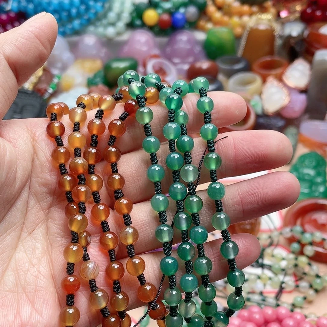 玛瑙/玉髓颈饰合金坚**缘