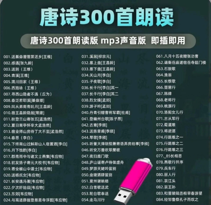 唐诗三百首 儿童启蒙早教u盘 -2025新款
