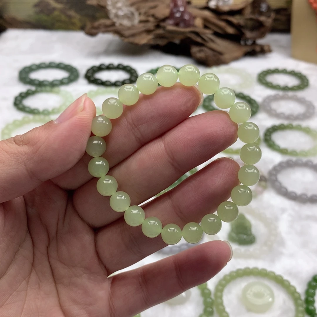 和田玉未镶嵌手串（冰晴水8）