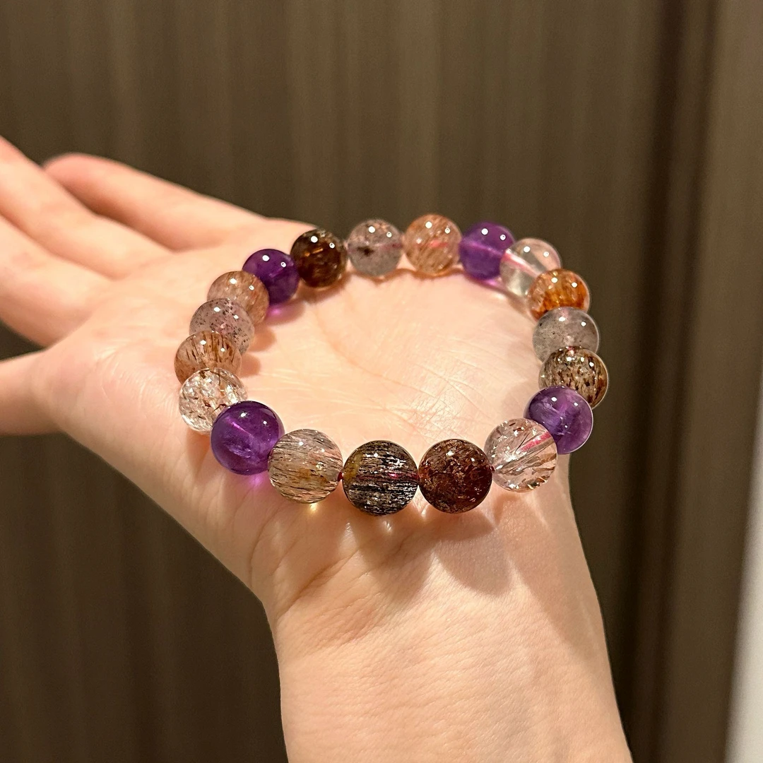 【黑加仑】天然全能彩超七水晶手链【多样性发其一】