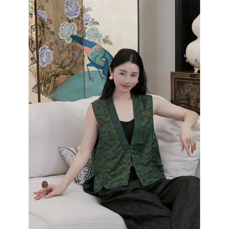 Betty Bairn【匠心/竹烟波月】传承宋锦桑蚕丝织金马甲25B-BW261