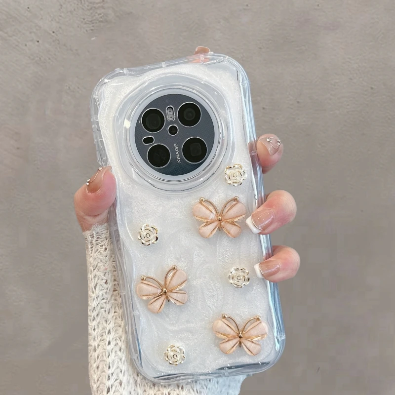 适用华为mate70手机壳70pro新款70pro+女立体蝴蝶m70全包防摔创意