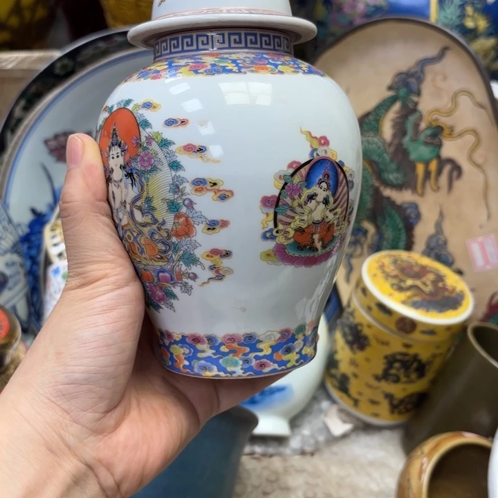 紫砂花瓶瓷器摆件 瓷器摆件