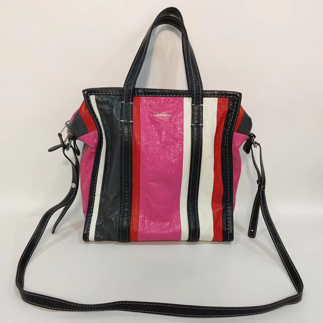 95新 Balenciaga/巴黎世家 捐金沉珠/条纹手提斜挎包