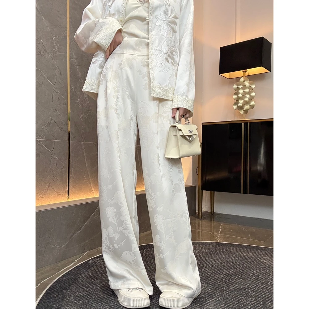 春夏新款人丝休闲百搭宽松显瘦垂感直筒阔腿裤