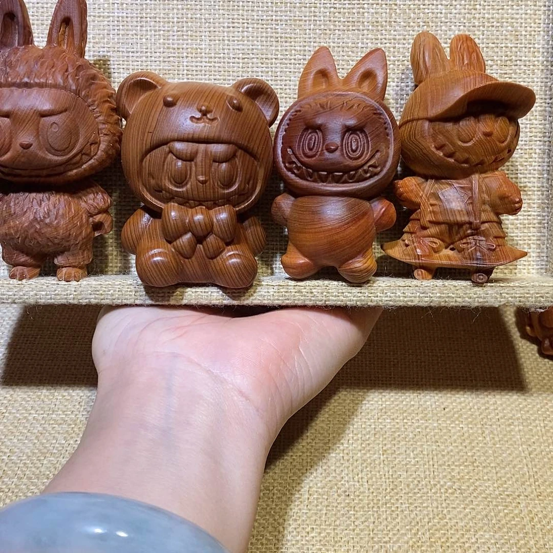 木欭**惗崖柏手把件，拉布布，4个