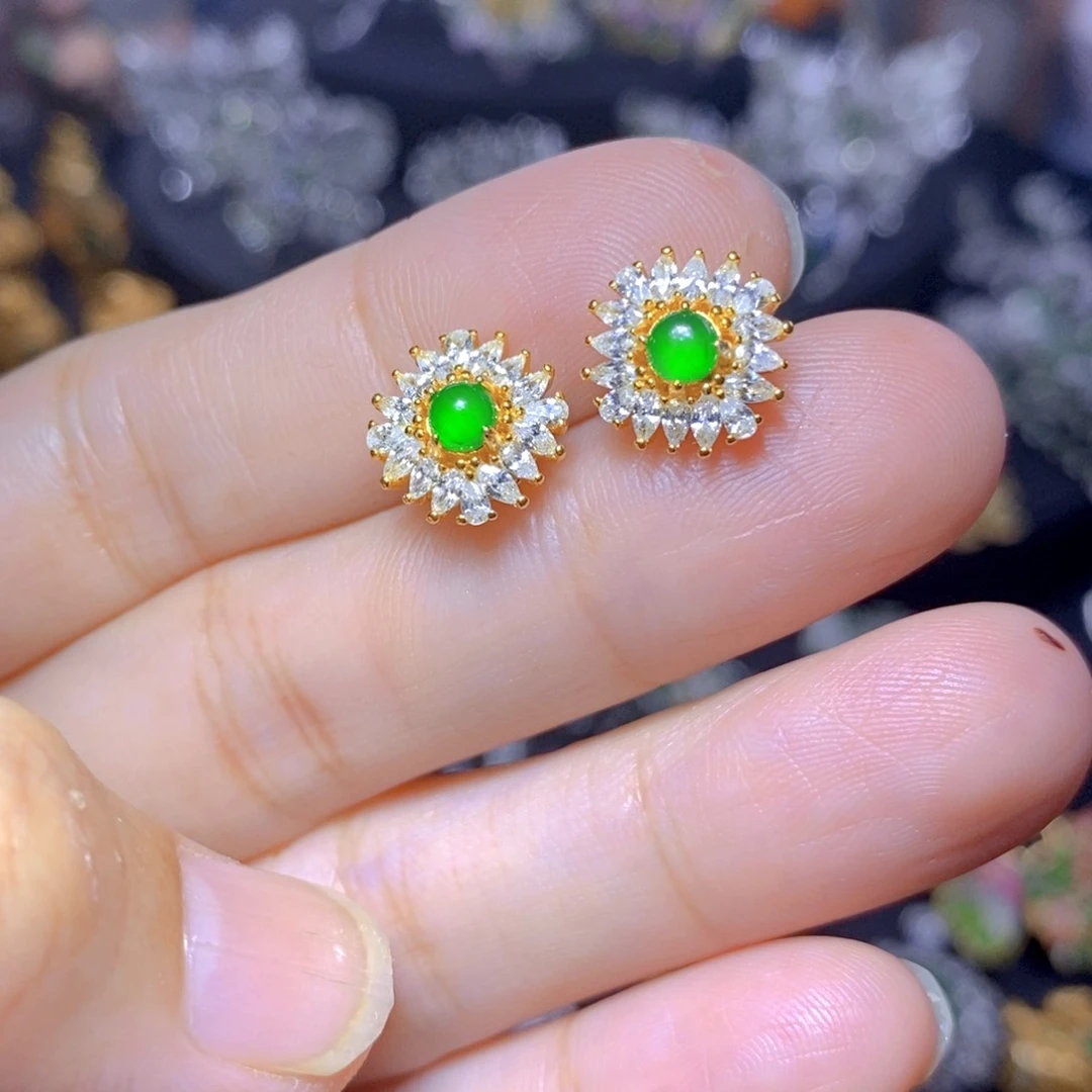 翡翠银S925镶嵌吊坠(不含链)天然翡翠