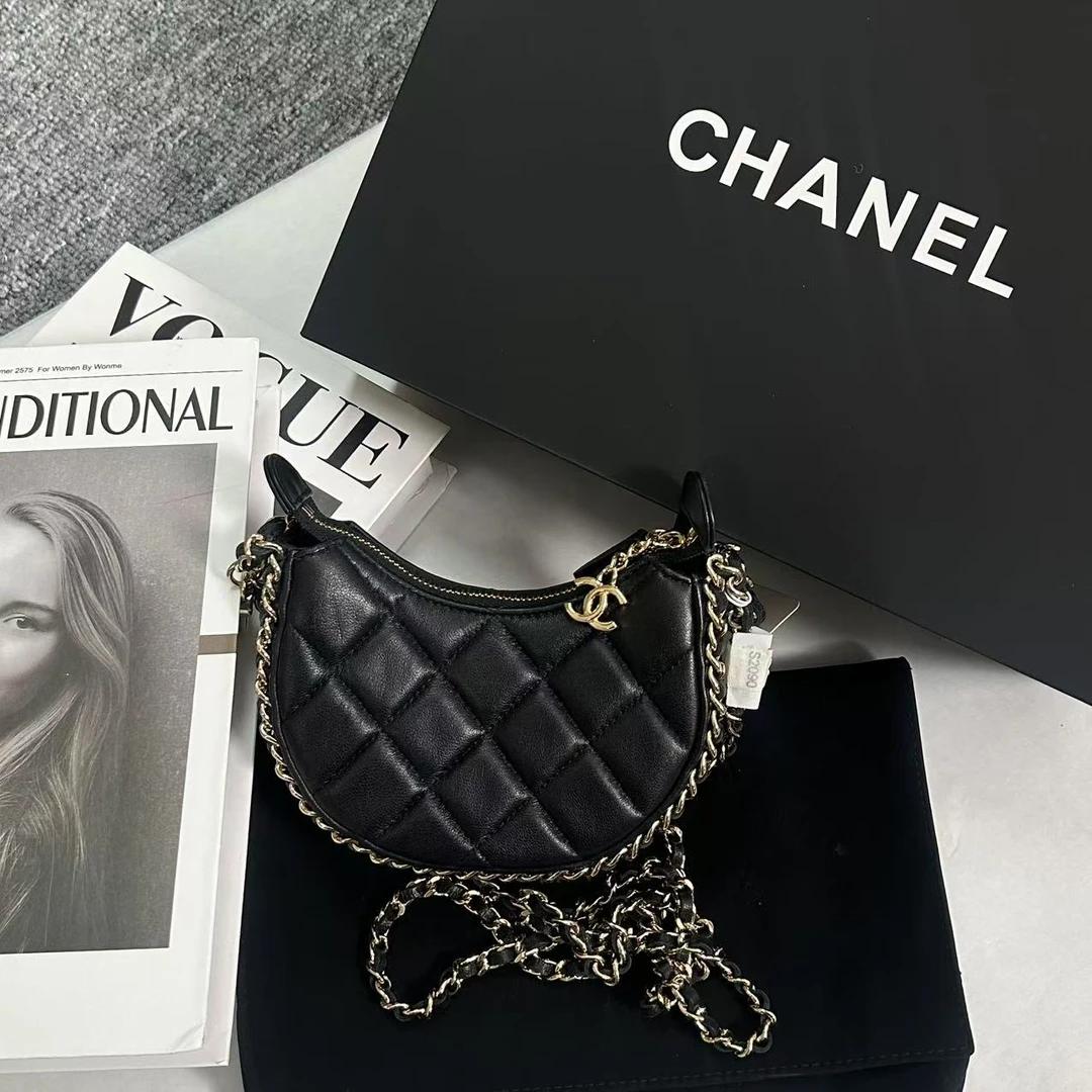 95新 Chanel/香奈儿 泡泡专属/香奈儿23pmini月牙斜挎包/98新