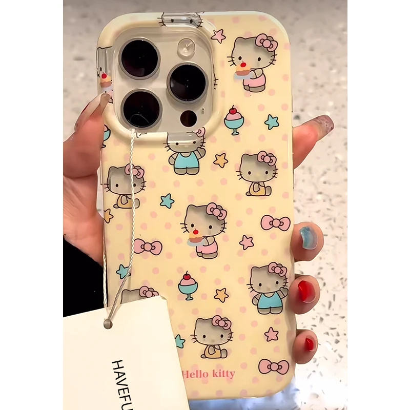 韩系波点星星KT适用iPhone苹果13/16手机壳15软华为vivo小米oppo