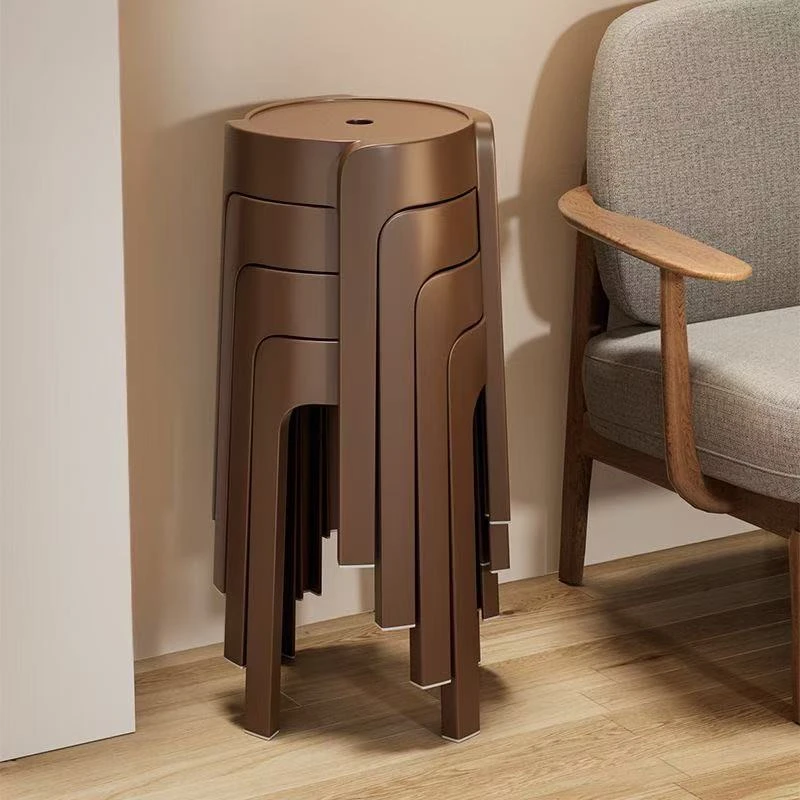 新疆包邮塑料凳子家用超厚可叠放圆凳风车凳餐桌高板凳客厅巨厚耐