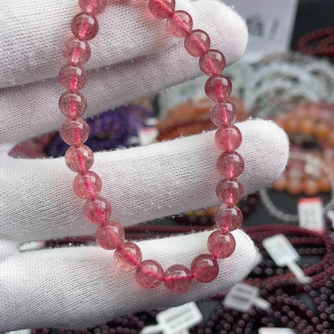 水晶手链未镶嵌7毫米单圈草莓晶